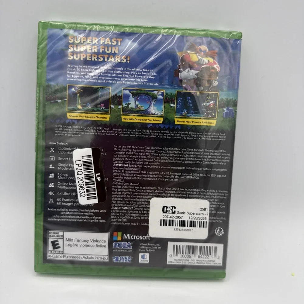 Sonic Superstars (Xbox Series X/Xbox One, 2023) Brand‎ New Factory Sealed